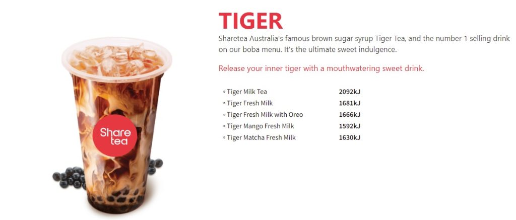 Sharetea Menu