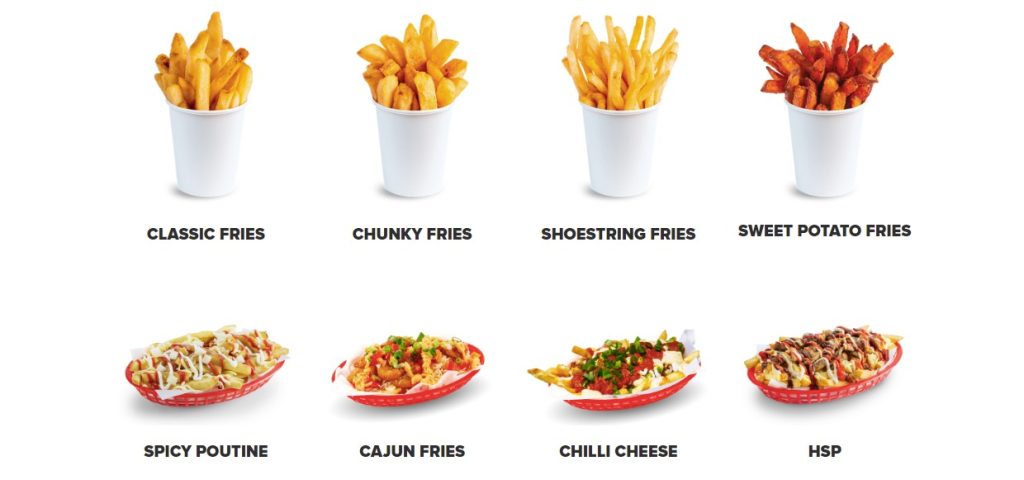 Lord Of The Fries Menu