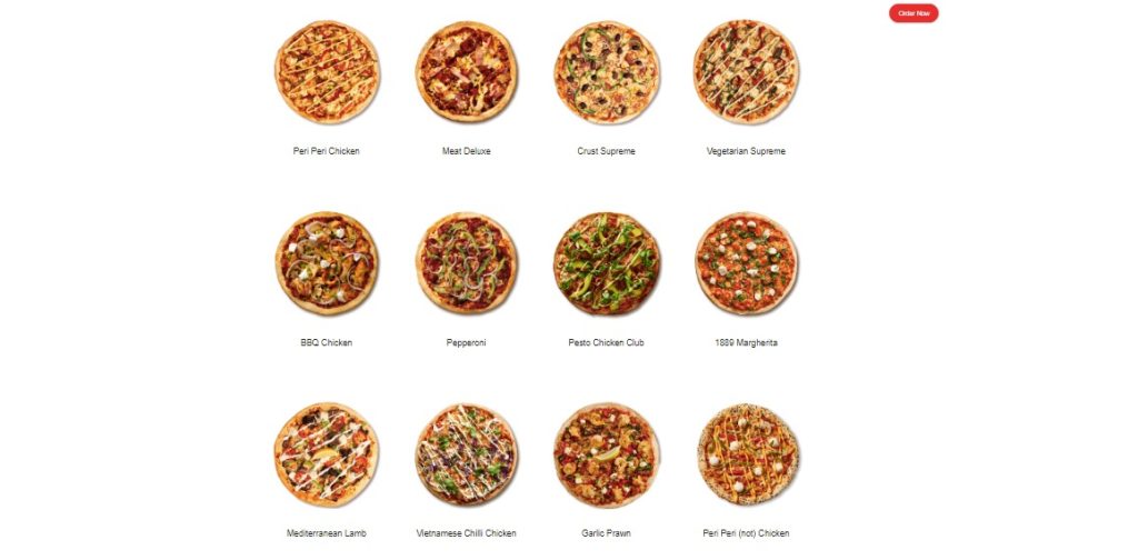 Crust Pizza Menu Prices Australia