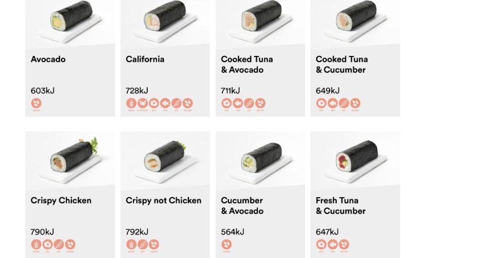 Sushi Sushi Menu Prices Australia