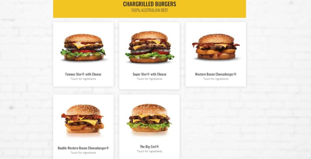 Carl's Jr Menu