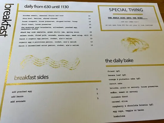 Il Lido Menu